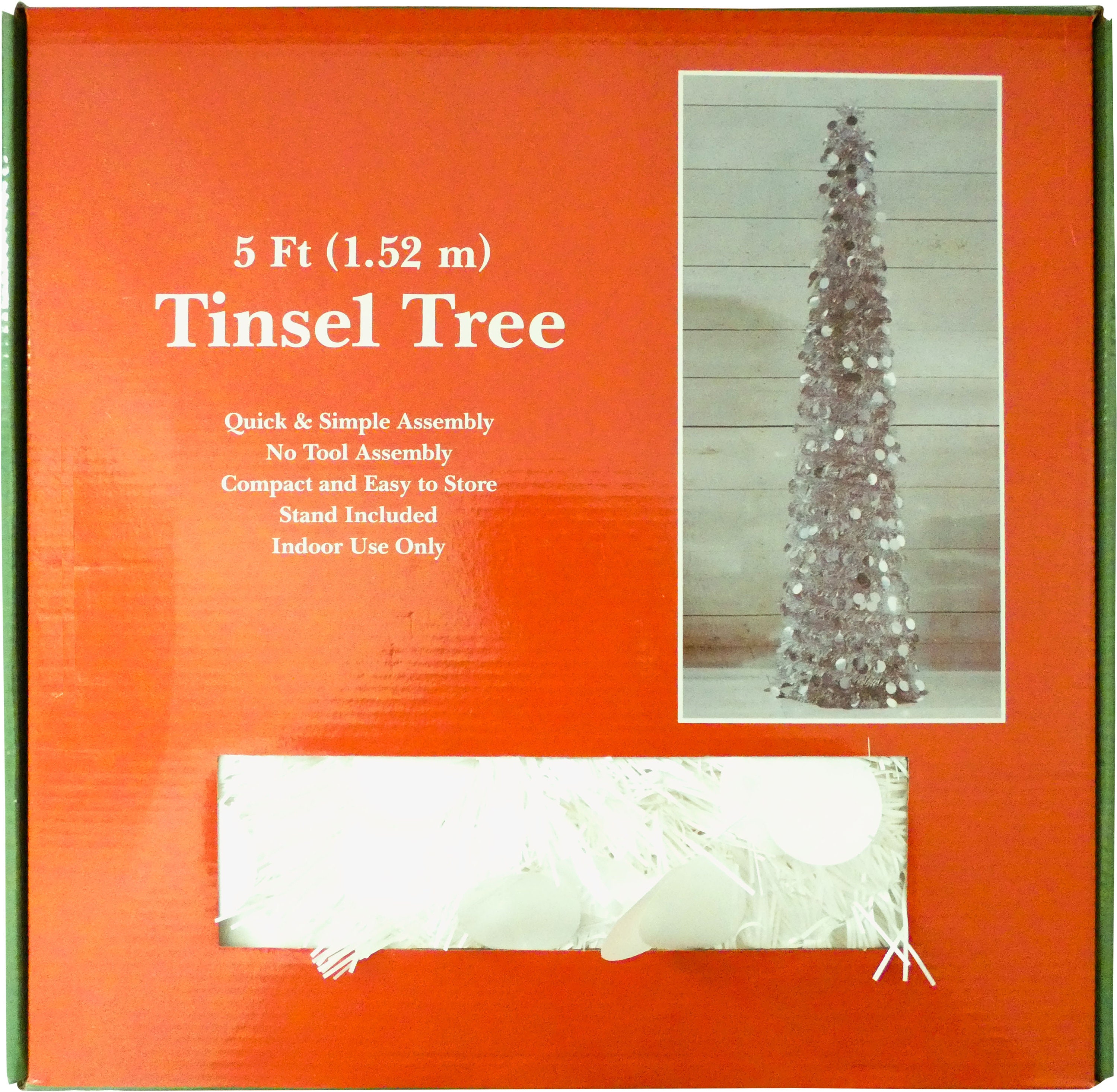 5 ft. Pop Up Christmas Tinsel Tree Collapsible with Etsy