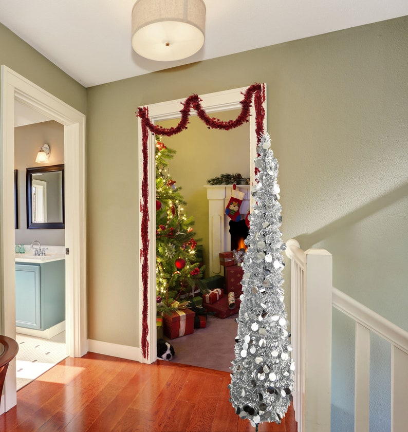 5 Foot Pop Up Christmas Tinsel Tree Collapsible