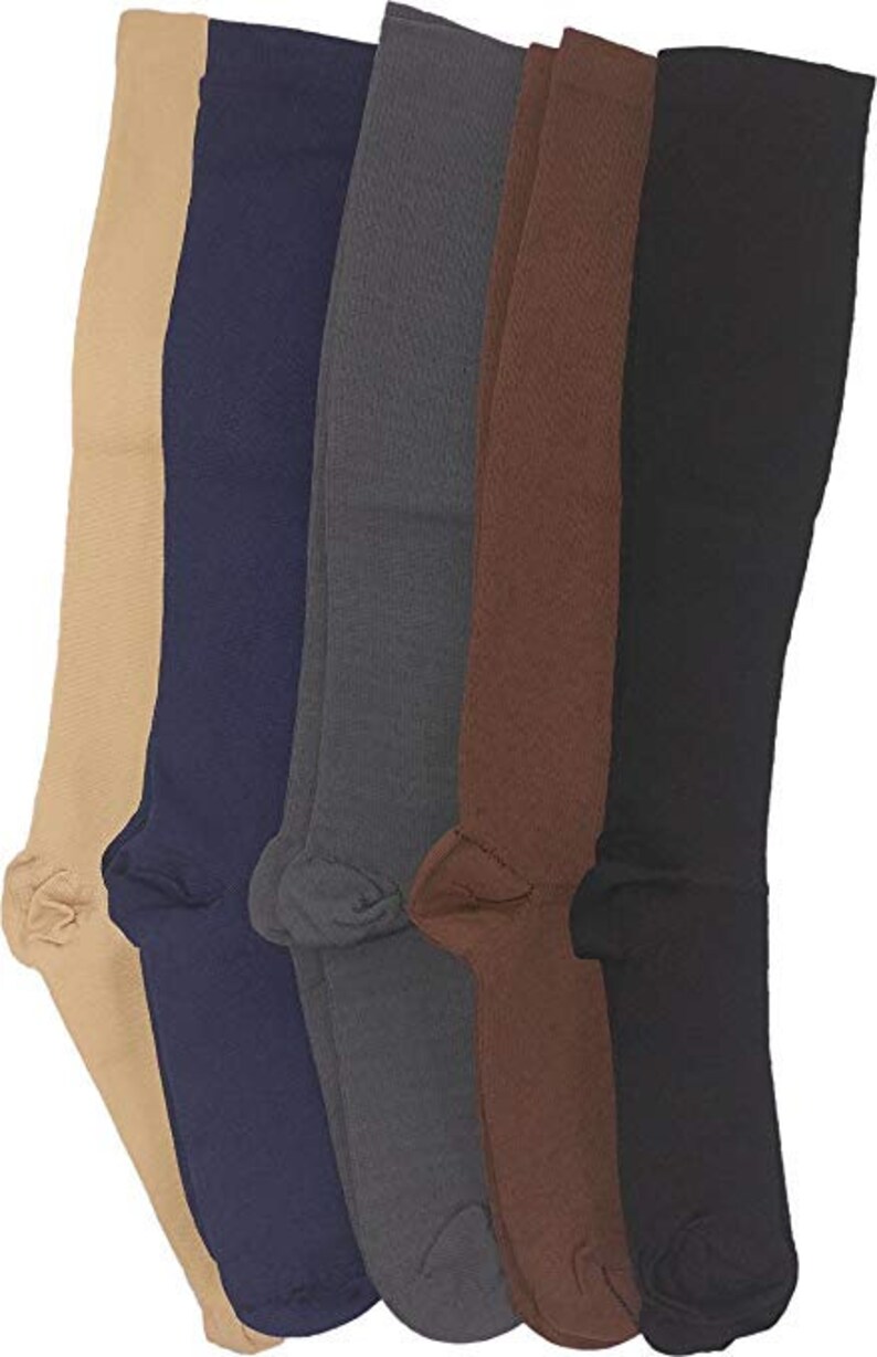 Women/'s Shoe Sizes 10-14 Navy Blue LargeX-Large Ladies Compression Socks One Pair Medium Compression 15-20 mmHg Men/'s Sizes 9-13