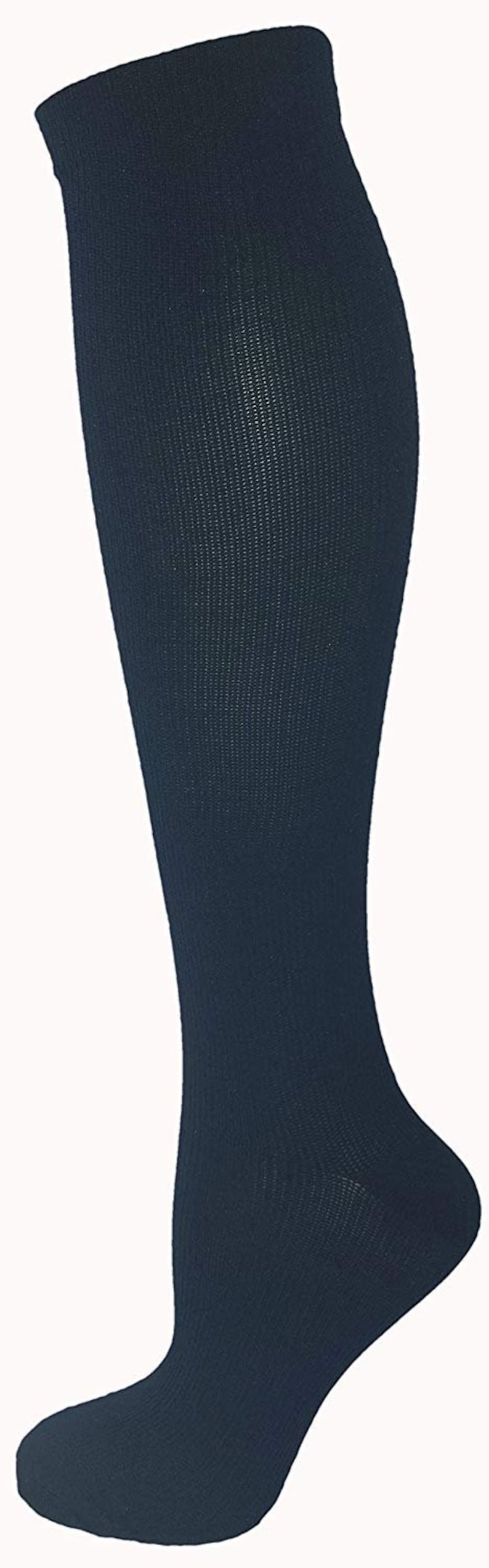 Women/'s Shoe Sizes 10-14 Navy Blue LargeX-Large Ladies Compression Socks One Pair Medium Compression 15-20 mmHg Men/'s Sizes 9-13