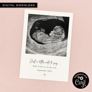 DOWNLOAD DIGITAL Cartão de anúncio de gravidez, Cartão de anúncio personalizado, Anúncio de gravidez, Cartão de anúncio personalizado