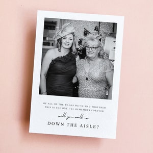 Walk Me Down the Aisle Proposal Postcard, Personalised Will You Card, Walk Me Down The Aisle, Bridal Party Card, Proposal Card