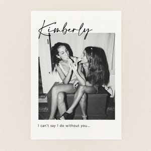 Tarjeta personalizada para pedirle a alguien que sea dama de honor, tarjeta con foto de recuerdo, ¿Quieres ser mi dama de honor?, tarjetas para la fiesta nupcial