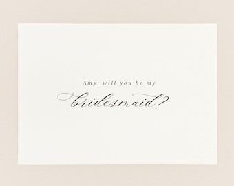 Personalised Will You Be My Bridesmaid Card, Will You Be My, Bridal Party Proposal Card, Bridal Party, Maid of Honour Card, Proposal Cards