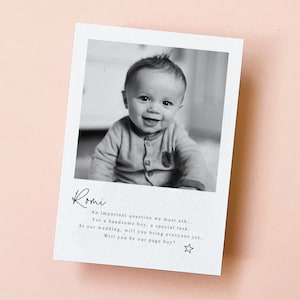 Single Sided Page Boy Proposal Card Postcard, Personalised Will You be My Page Boy Card, Bridal Party Proposal, Proposal Card Photo