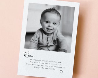 Single Sided Page Boy Proposal Card Postcard, Personalised Will You be My Page Boy Card, Bridal Party Proposal, Proposal Card Photo