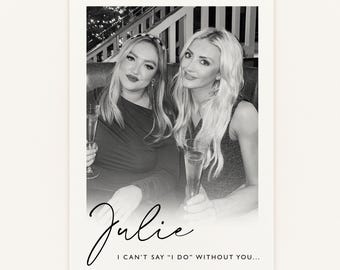 Personalized Bridesmaid Proposal Card: A6 Wedding Party Invitation