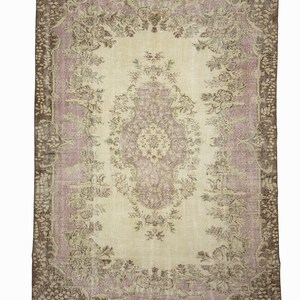Turkish Rug, Vintage Oushak Rug, Purple Turkish Rug,Handmade Bohemian Carpet Rug, Anatolian Rug, Tribal Rug, 6,11&#39;&#39;x9,8&#39;&#39; Feet 212x298 cm