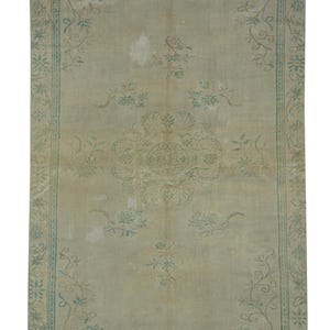 Oushak Rug, 5,9&#39;&#39;X9,4&#39;&#39; Feet 180X287 Cm, Soft Color Rug, Pastel Rug, Double Knot Rug, Turkish Rug, Vintage Rug, Chic Rug, Faded Natural Rug