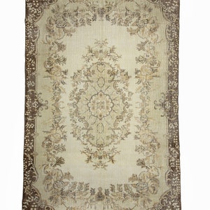 Vintage Oushak Teppich: Türkischer Wollteppich im Boho-Stil 200x300 cm