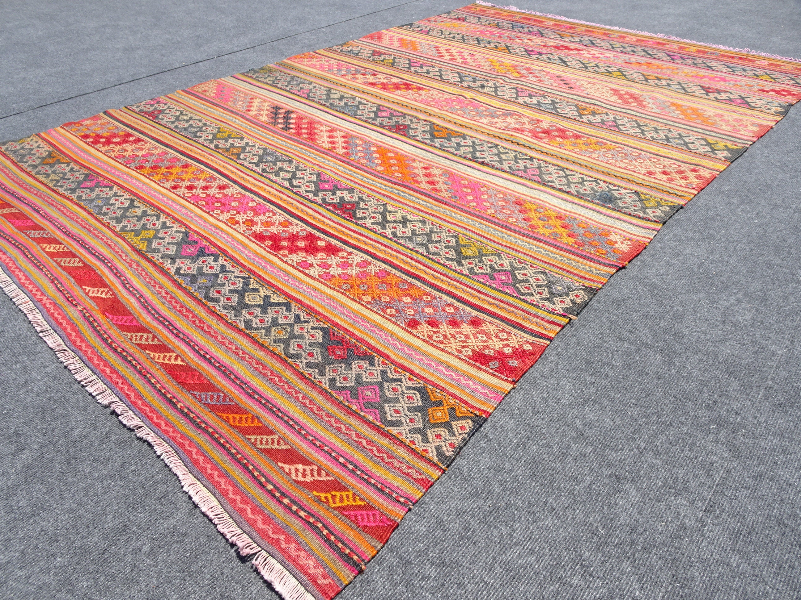 ロング57×276ナチュラルカラー ロングランナーラグ トルコヴィンテージ