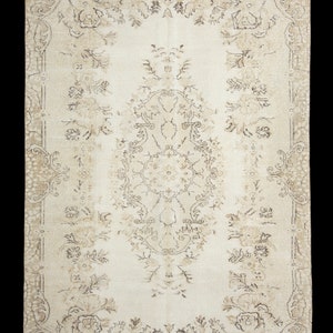 Oushak Rug, 5,5&#39;&#39;X9&#39;&#39; Feet 170X276 Cm, Soft Color Rug, Pastel Rug, Double Knot Rug, Turkish Rug, Vintage Rug, Chic Rug, Decorative FloorRug