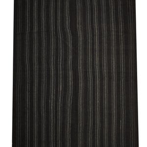 7x8 ft dark brown organic goat hair rug, striped handwoven goat hair kilim rug, neutral eco-friendly goat hair rug, modern kilim area rug