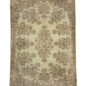 Turkish Rug, Vintage Oushak Rug,Chic Turkish Rug,Handmade Bohemian Carpet Rug, Anatolian Rug, Tribal Rug, 7,2&#39;&#39;x10,2&#39;&#39; Feet 219x312 cm
