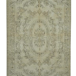Oushak Rug, 5,6&#39;&#39;X9&#39;&#39; Feet 170X275 Cm, Soft Color Rug, Pastel Rug, Double Knot Rug, Turkish Rug, Vintage Rug, Chic Oushak Rug, Natural Rug