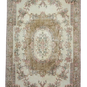 Oushak Rug, 5,9&#39;&#39;X9,6&#39;&#39; Feet 181X294 Cm, Soft Color Rug, Pastel Rug, Double Knot Rug, Turkish Rug, Vintage Rug, Chic Oushak Rug, Area Rug