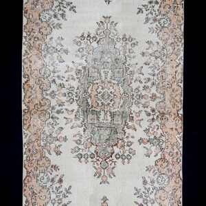 Oushak Rug, 3,6&#39;&#39;X6,9&#39;&#39; Feet 111X210Cm, Soft Color Rug, Pastel Rug, Double Knot Rug, Turkish Rug, Small Rug, Chic Oushak Rug, Tribal Rug