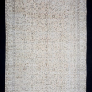 Oushak Rug,6&quot;x9,6&quot; Feet 182x295 Cm Turkish Carpet Rug,Chic Oushak Rug,Bohemian Floor Rug,Short Pile Living Room Floor Rug,Large Oushak  Rug.