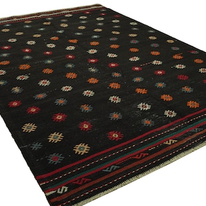 Goat Hair Rug Modern Turkish Rug Flat Weave Rug Decorative Goat Hair and Wool Rug Modern Rug  Vintage Rug,6x9 Organic Goat Hair Rug