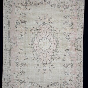 6,4&quot;x9,1&quot; Feet Oushak Rug,195x278 Cm Turkish Carpet Rug,Short Pile Knoting Woven Rug,Vintage Home Living Room Floor Decor Chic Carpet Rug.