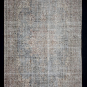 Blue Beige Oushak Rug,6&quot;x9,5&quot; Feet 184x290 Cm Short Pile Turkish Carpet Rug,Home Living Room Floor Decor Oushak Carpet Rug,Bohemian Carpet.