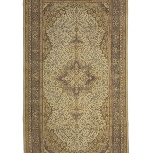 Vintage Oushak Teppich: 15x25 cm Wollteppich