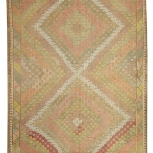 6x10 ft handmade brown goat hair rug, pastel organic kilim rug, bohemian indoor kilim rug, antique home decor kilim rug, chic kilim area rug