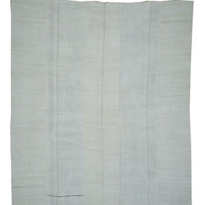 Oversized Hemp Kilim Rug: 9x11 ft Vintage Handwoven Turkish Rug