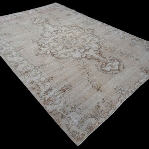 6,4&quot;x8,7&quot; Feet Oushak Rug,198x267 Cm Turkish Carpet Rug,Short Pile Knoting Woven Rug,Vintage Home Living Room Floor Decor Chic Carpet Rug.