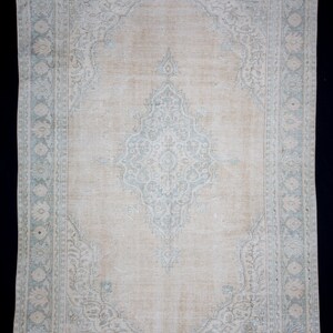 6,8&quot;x9,5&quot; Feet Rustic Work Oushak Rug, Unique Turkish Carpet Rug, Handmade Vintage Oushak Rug, Midcentury Double Knotted Anatolian Rug