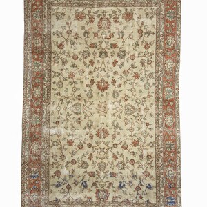 Oushak Rug, Turkish Rug, Turkish Carpet Rug, Bohemian Floor Rug, Vintage Rug, Decorative Floor Rug, Tribal Rug, 6,8&#39;&#39;x10,3&#39;&#39; Feet 207x315 cm