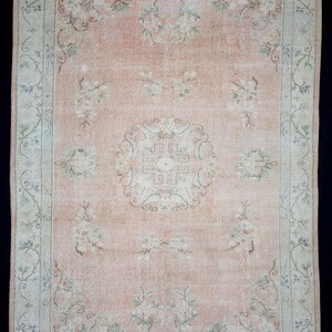 6,7&quot;x9,9&quot; Feet Oushak Rug,204x300 Cm Turkish Carpet Rug,Short Pile Knoting Woven Rug,Vintage Home Living Room Floor Decor Chic Carpet Rug