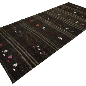 Turkish Vintage Goat Hair and Wool Rug Striped Kilim Rug Decorative Bohemian Rug Ethnic Kilim Rug 4,9&#39;&#39;x10,3&#39;&#39;Feet 149x315 Cm Rug Tribal Rug