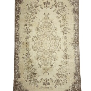 Beige Oushak Rug, Brown Turkish Rug, Bohemian Floor Rug Vintage Rug Decorative Floor Rug, Tribal Rug, 5,10&#39;&#39;x9,6&#39;&#39; Feet 180x291 cm