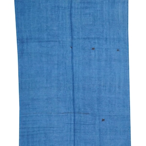 6 x 10 ft overdye blauw henneptapijt, handgemaakt platgeweven henneptapijt, geborduurde wol op blauw henneptapijt, natuurlijk henneptapijt, Anatolisch groot henneptapijt