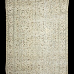 Oushak Rug, 6,1&#39;&#39;X9,7&#39;&#39; Feet 193X297 Cm, Soft Color Rug, Pastel Rug, Double Knot Rug, Turkish Rug, Vintage Rug, Chic Rug, Faded  Rug