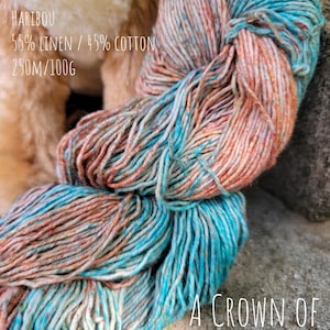 Haribou - A Crown of Kingfishers - Linen/Cotton blend - 250m/100g - DK/Light Worsted Weight