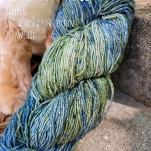 Haribou - A Euphoria of Bluebells - Linen/Cotton blend - 250m/100g - DK/Light Worsted Weight