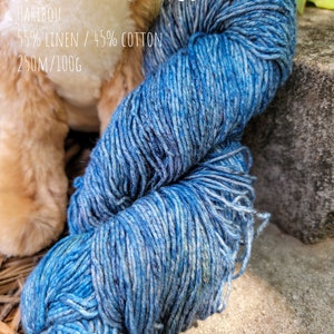 Haribou - A Party of Blue Jays - Linen/Cotton blend - 250m/100g - DK/Light Worsted Weight
