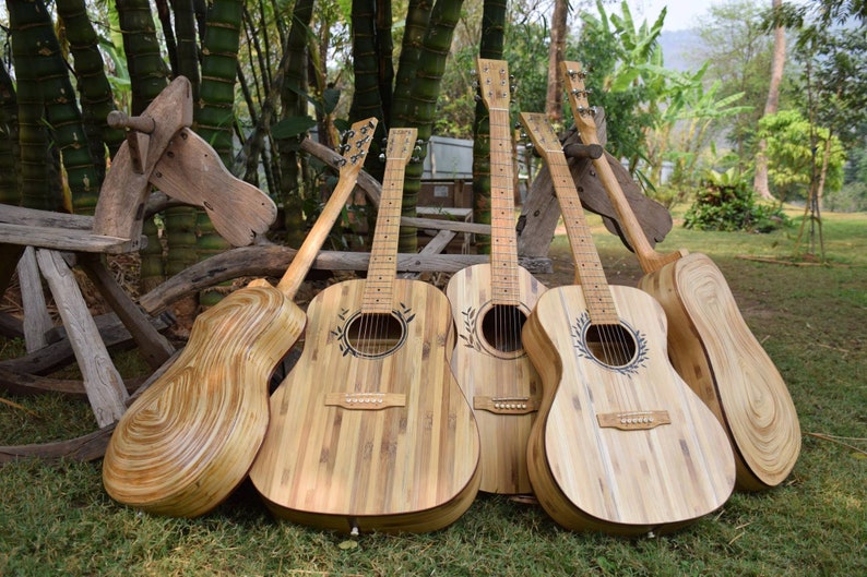 All Solid Bamboo Guitar Shape Example by Wswguitar Etsy