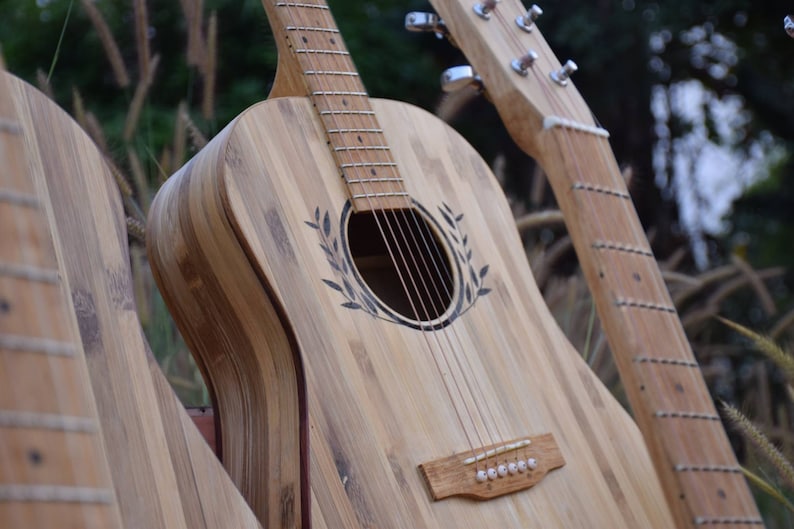 All Solid Bamboo Guitar Shape Example by Wswguitar Etsy