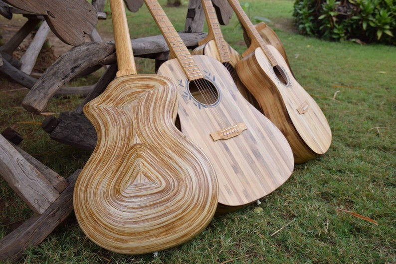 All Solid Bamboo Guitar Shape Example by Wswguitar Etsy