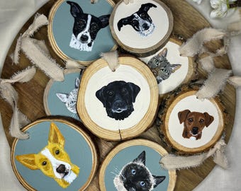 Custom Pet Portrait Ornament | Personalized Pet Ornament | Handpainted Pet Ornament | Pet Christmas Ornament