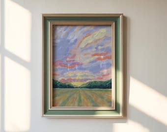 Okla-HOME-a Print | Oklahoma Sunset Art Print | Oklahoma Art | Sunset Art | Oklahoma Fields Art | Giclée Print