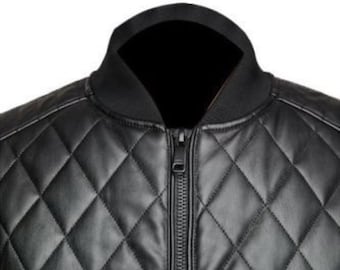 Mens Tom Hardy Bomber Aviator Real Dunkin Leather Biker Cafe Racer Jacket