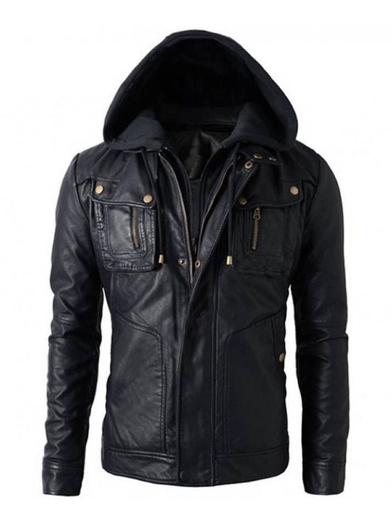 mens black denim jacket with borg collar