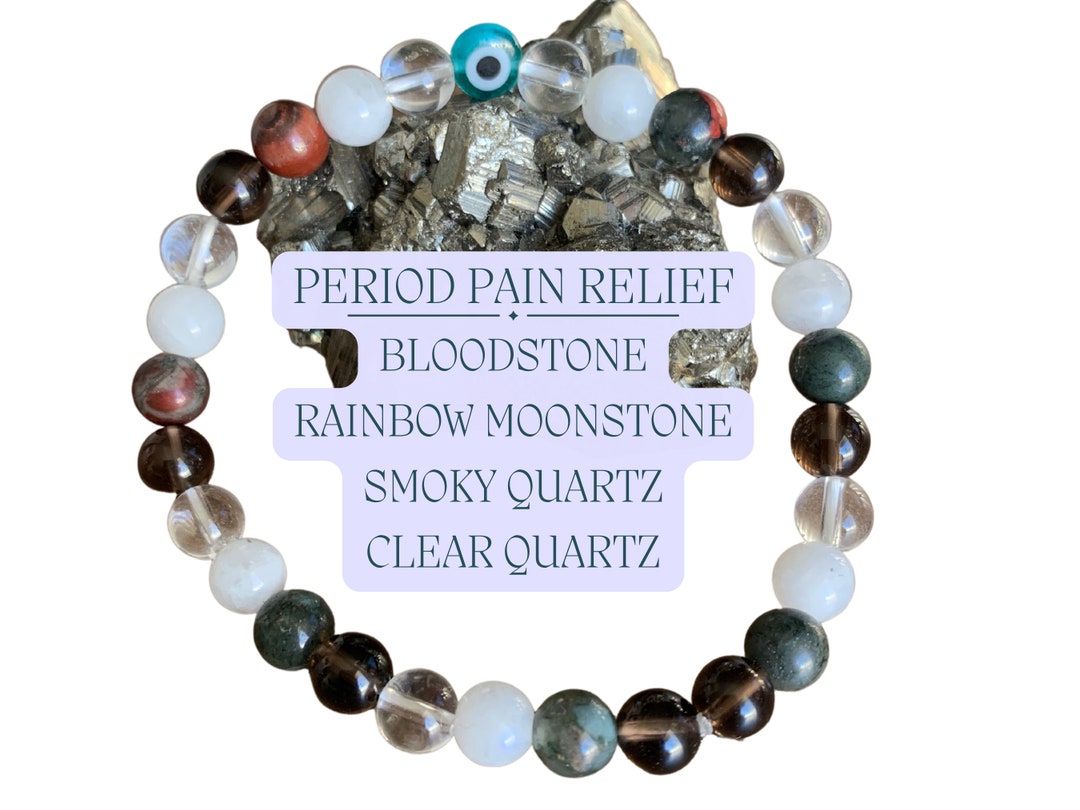 Period Pain and PMS Relief Crystal Bead Bracelet, Menstruation Handmade