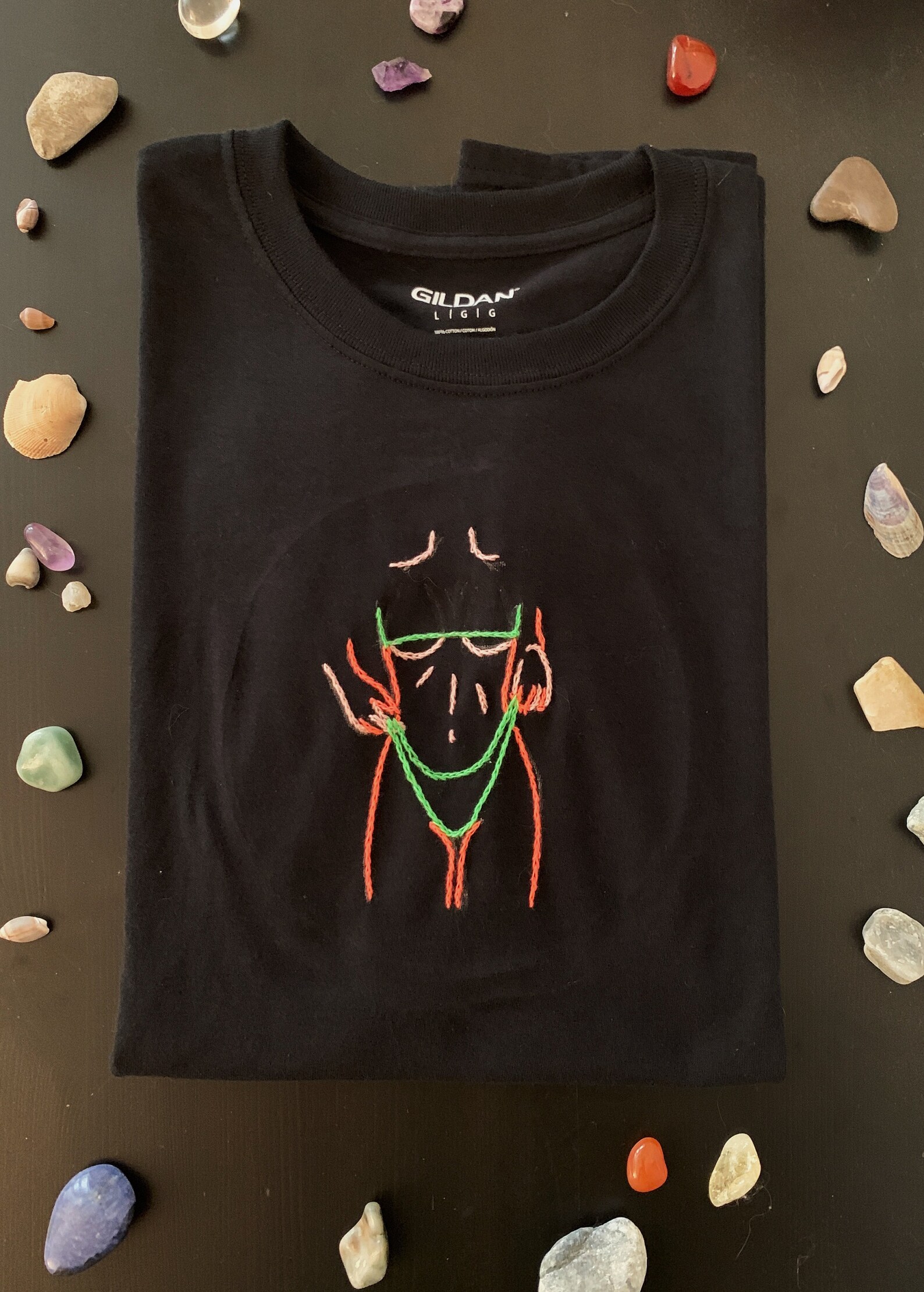 Look Don't Touch Hand Sewn TShirt Embroidered Etsy