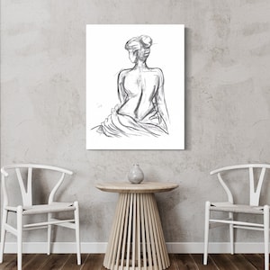 The Back of Beauty by Travis McNulty | Figure Drawing | Charcoal Drawing | Art Print | Digital Download | Wall Art | Female | Her | Fine Art