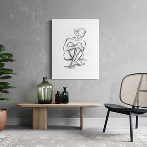 Humble Figure Drawing by Travis McNulty  | Charcoal Drawing | Art Print | Digital Download | Wall Art | Female | Her | Fine Art | Figure Art